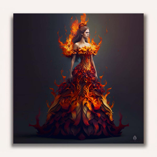 Paint by Numbers - Fire dress woman