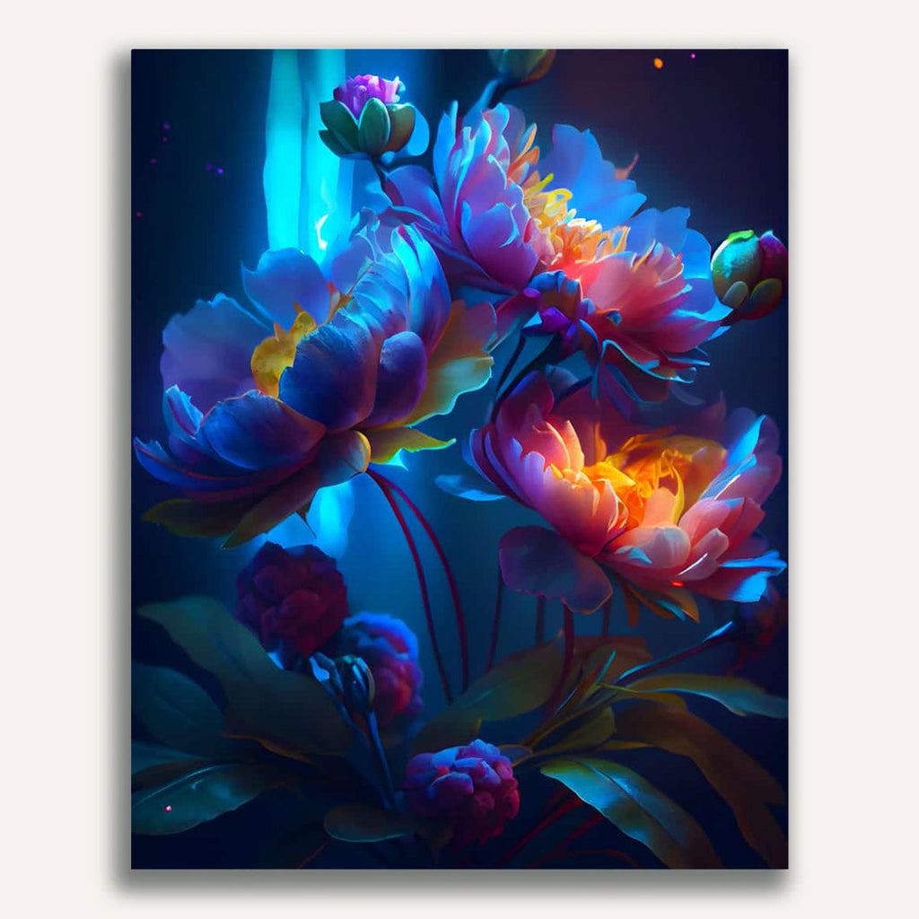 Paint by Numbers - Flower arrangement neon