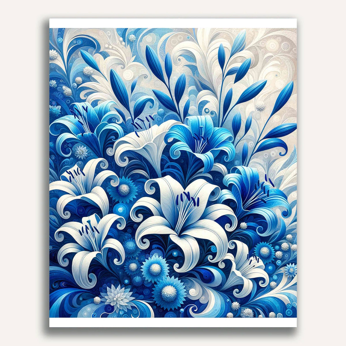 Paint by Numbers - Bouquet of flowers in blue