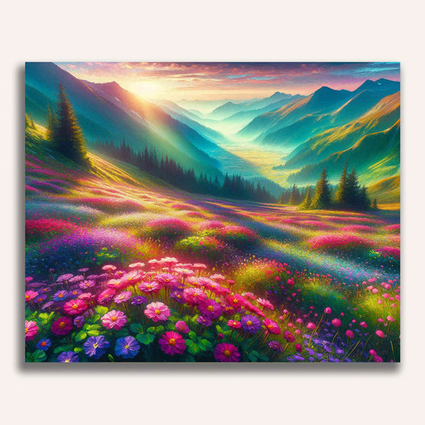 Paint by Numbers - Flower meadow of the mountains