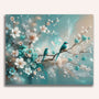 Paint by Numbers - Flowers and birds, turquoise