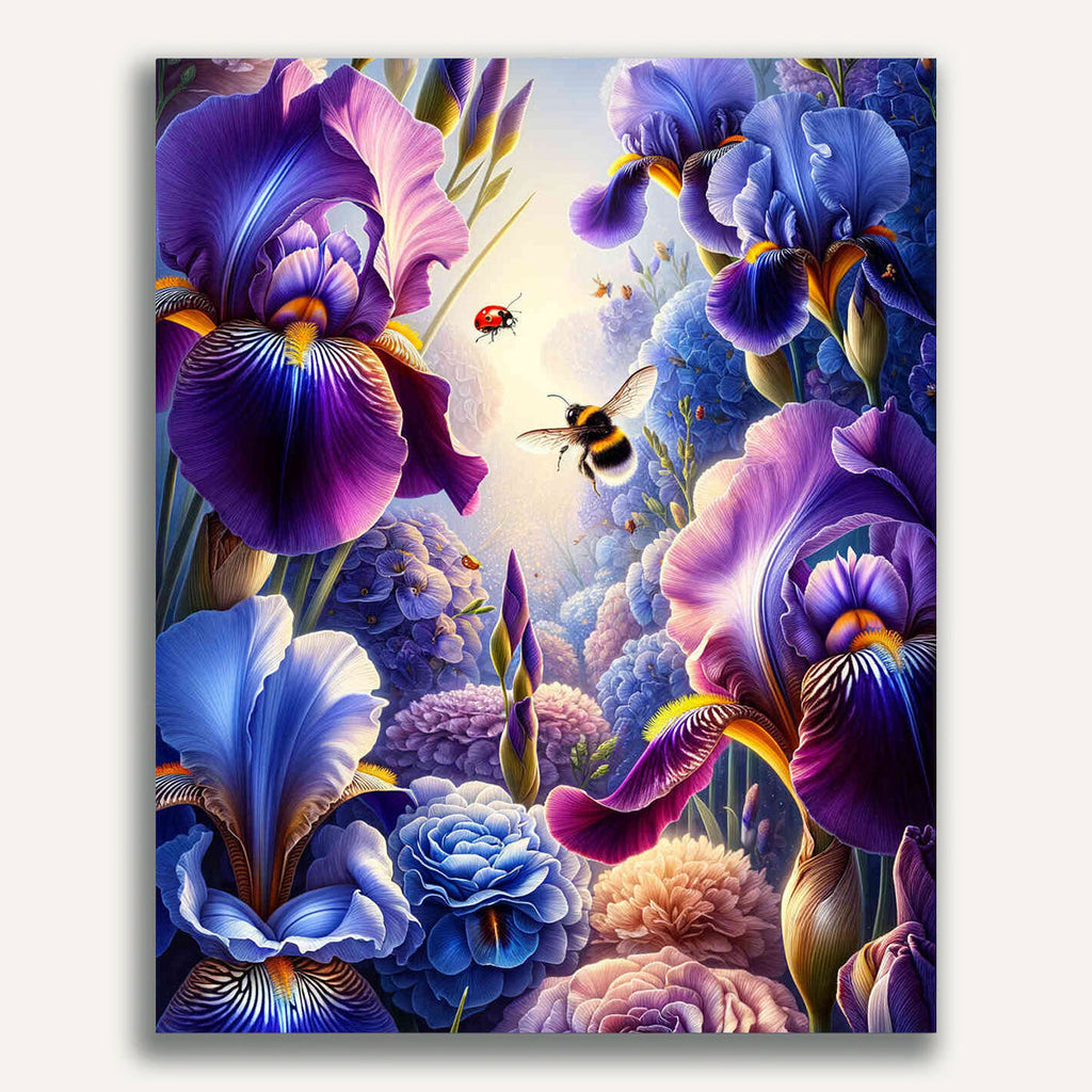 Paint by Numbers - Flowers and Bumblebee