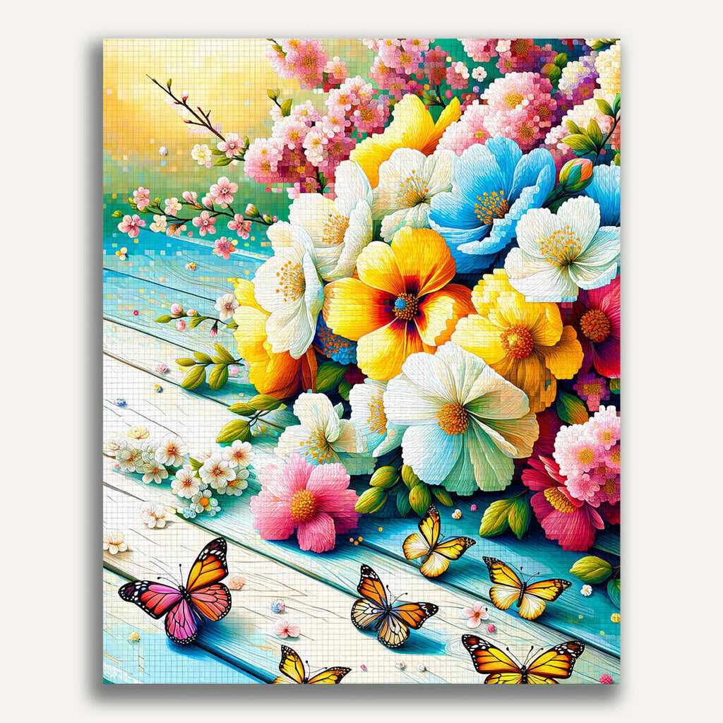 Paint by Numbers - Flowers and butterflies