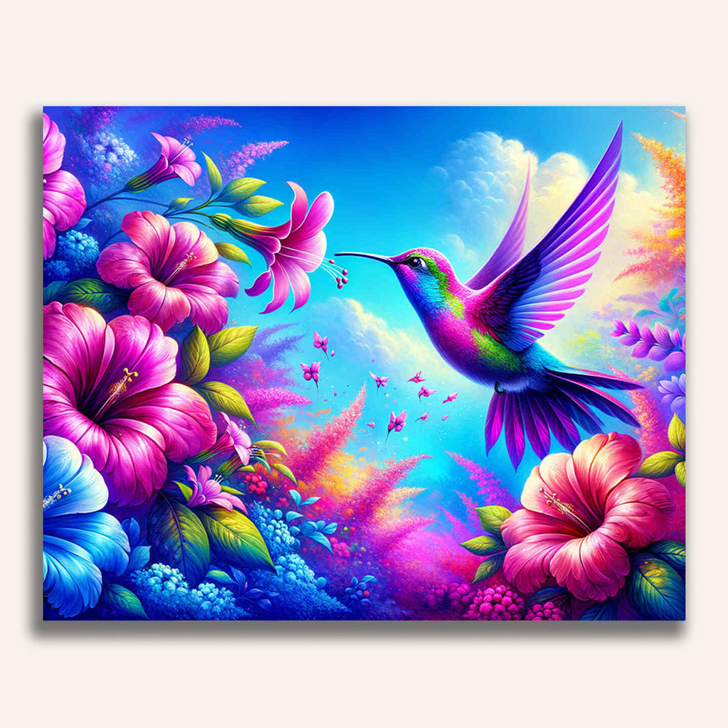 Paint by Numbers - Flowers with Colibri