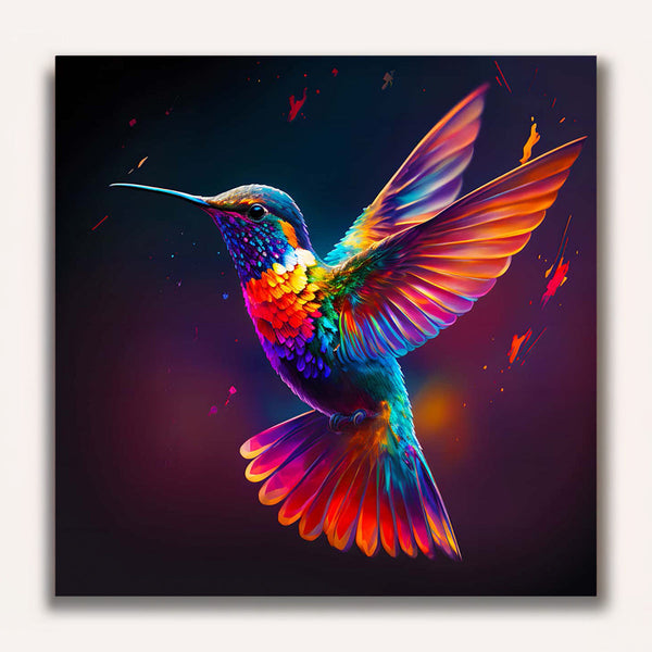 Paint by Numbers - Flying Hummingbird Colorful