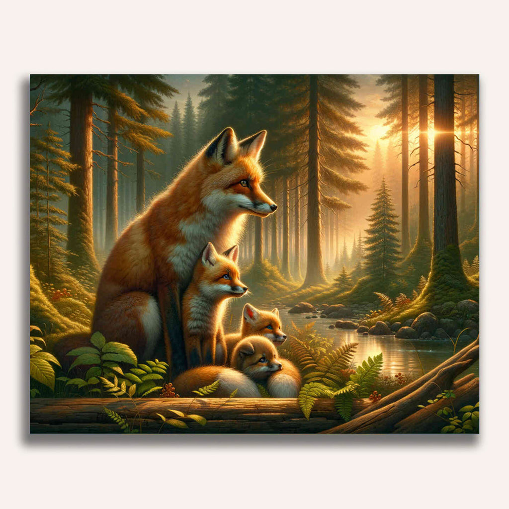 Paint by Numbers - Fox Family