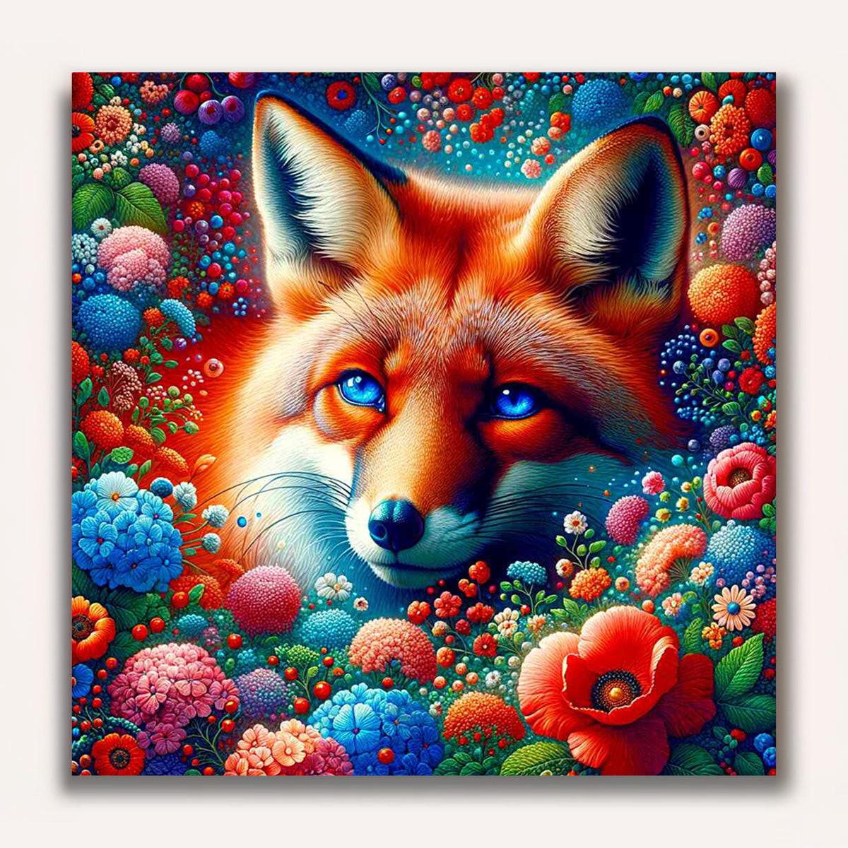 Paint by Numbers - Fox Surrounded by Flowers