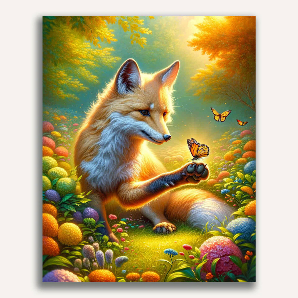 Paint by Numbers - Friendship Fox and Butterfly