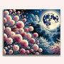 Paint by Numbers - Full moon and flowers