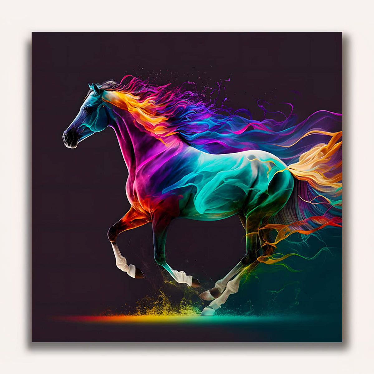 Paint by Numbers - Galloping neon horse