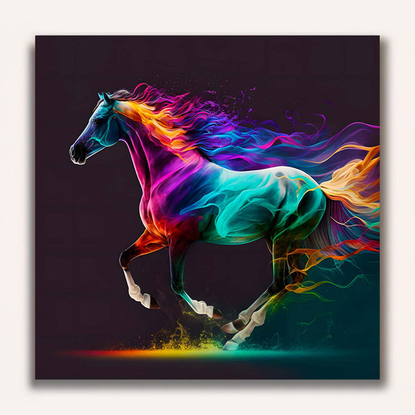 Paint by Numbers - Galloping neon horse