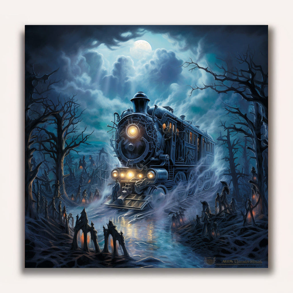 Paint by Numbers - Ghost train breaks through Beside