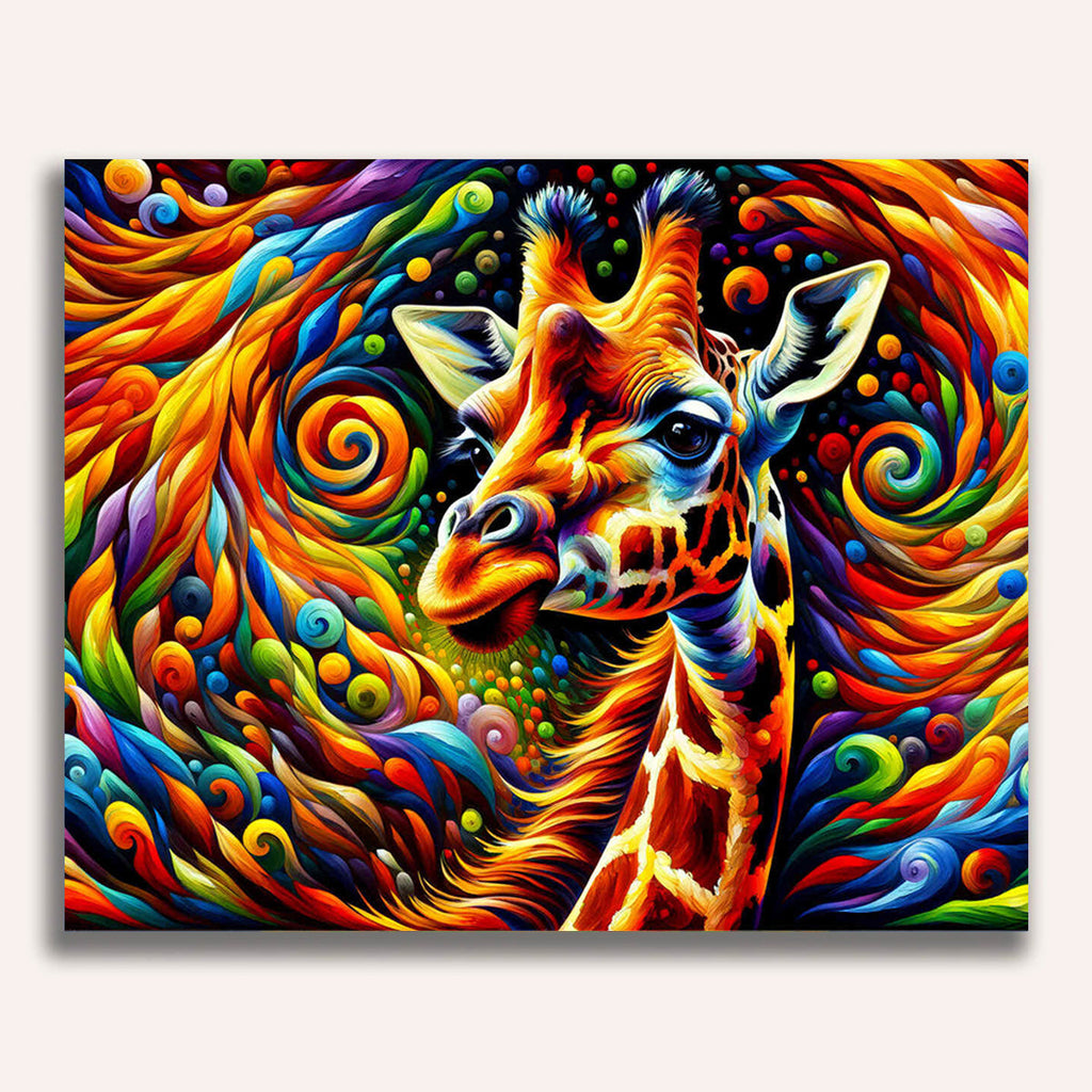 Paint by Numbers - Giraffe, colorful and abstract
