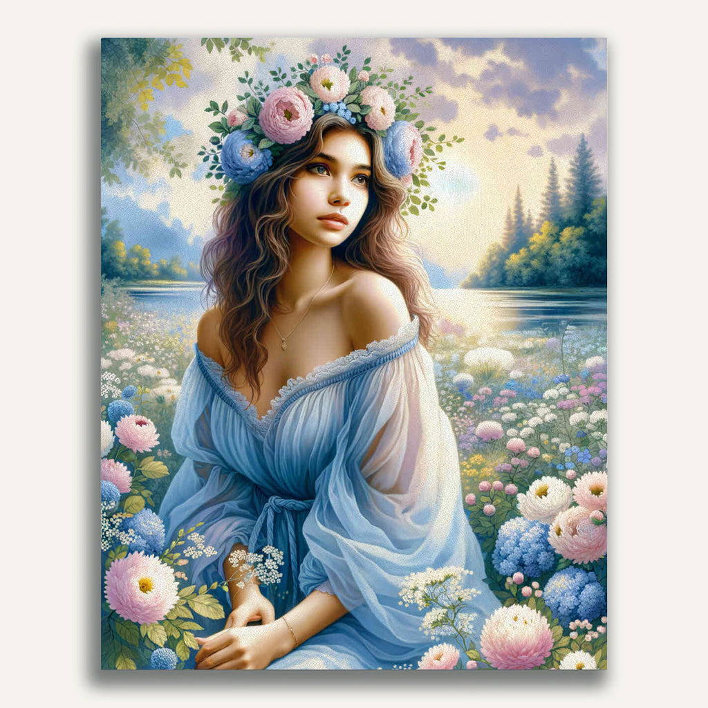 Paint by Numbers - Girl in blue robe