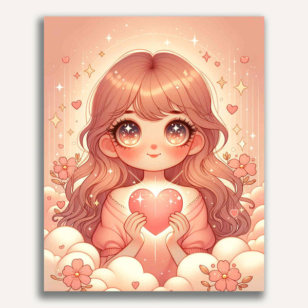 Paint by Numbers - Girl with heart