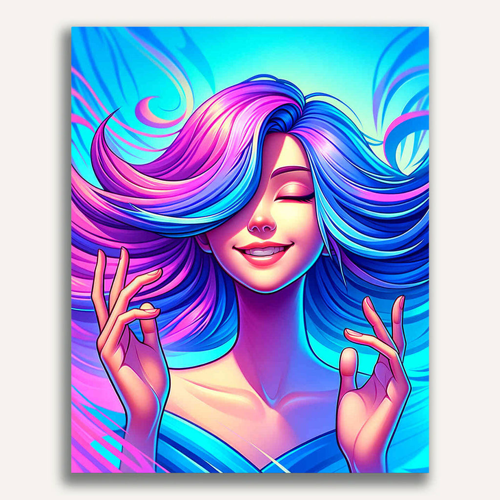 Paint by Numbers - Girl with Purple Hair