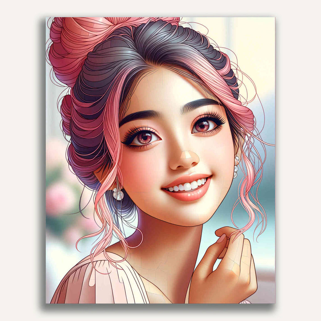 Paint by Numbers - Girl with updo hairdo