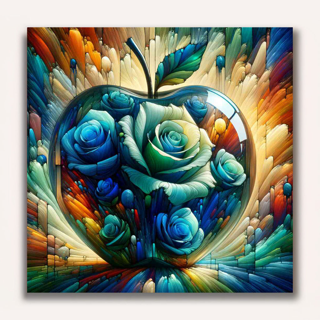 Paint by Numbers - Glass apple, blue roses