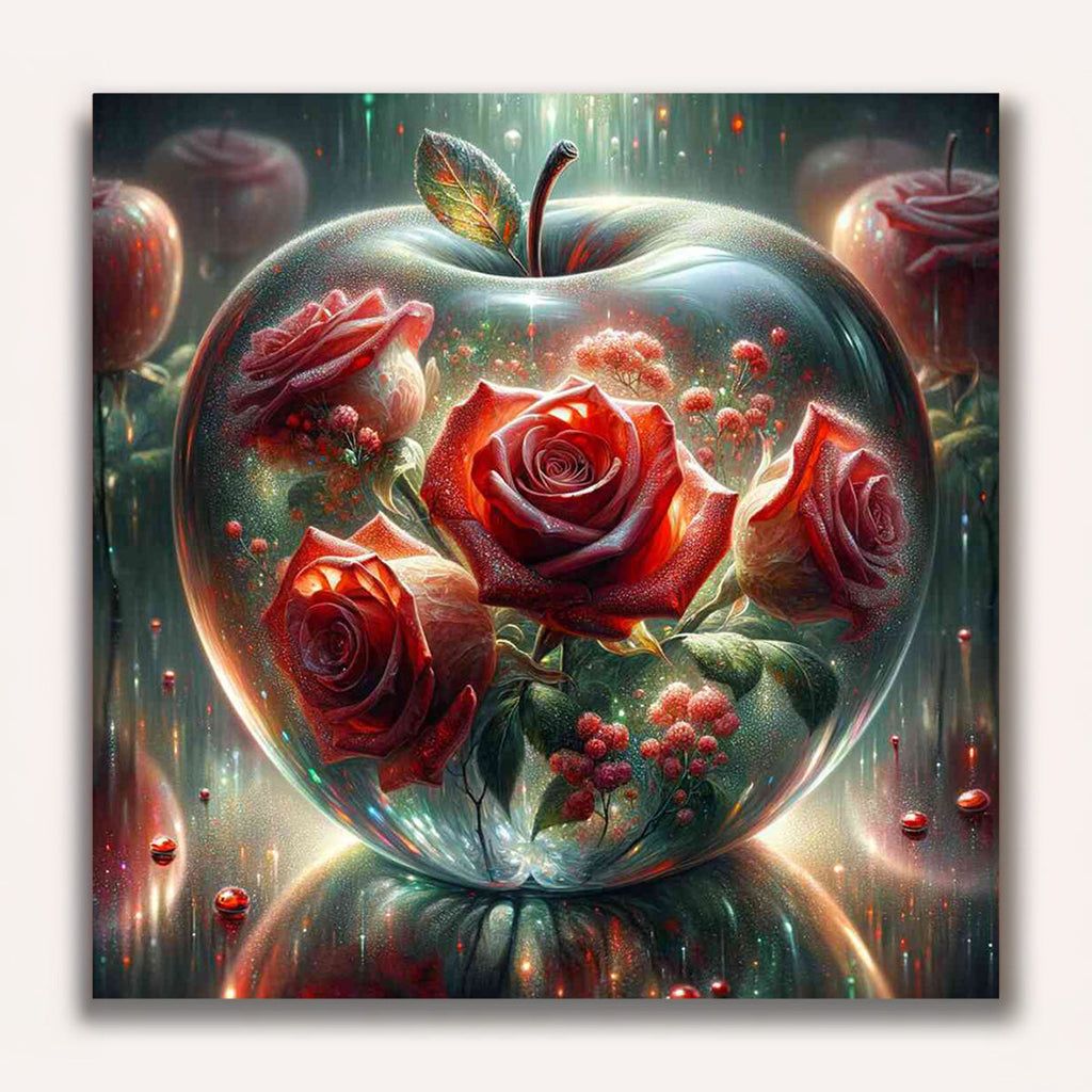Paint by Numbers - Glass Apple Red Roses