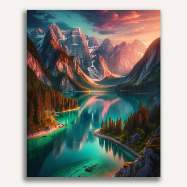 Paint by Numbers - Glass Clear Mountain Lake