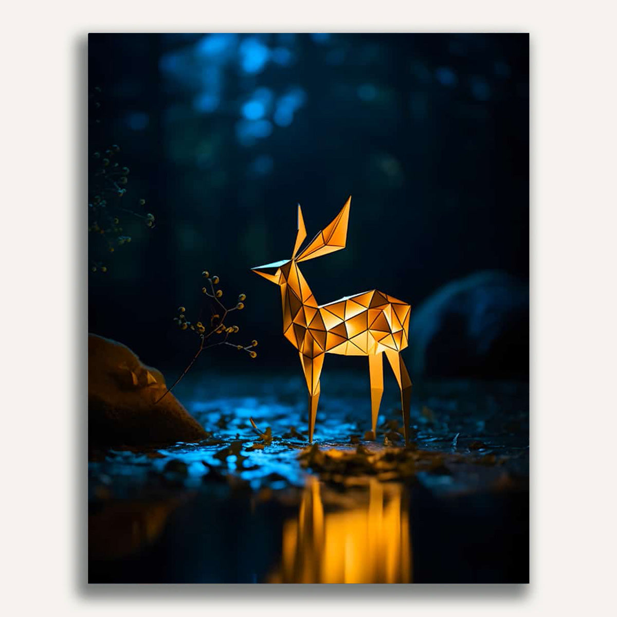 Paint by Numbers - Glowing deer at night