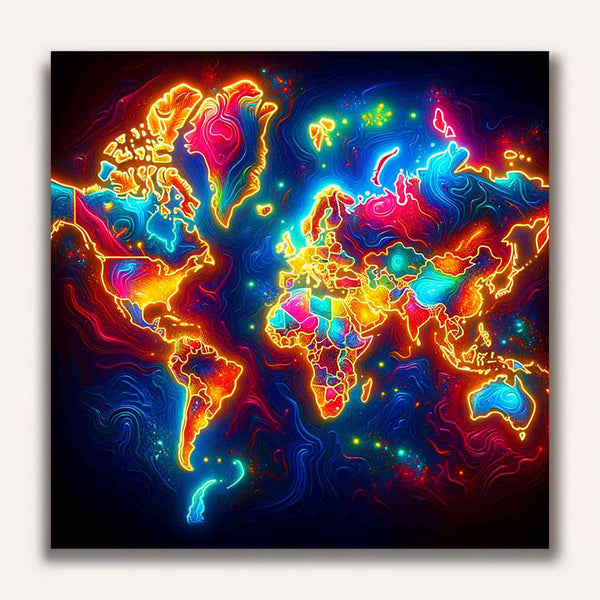 Paint by Numbers - Glowing World Map