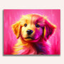 Paint by Numbers - Golden retreiver puppy, pink