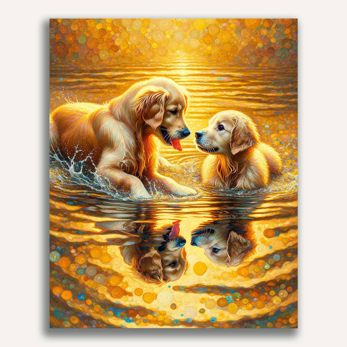 Paint by Numbers - Goldenretriver reflection
