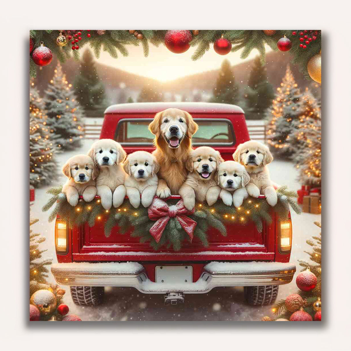 Paint by Numbers - Goldenretriver Christmas