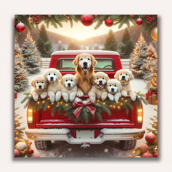 Paint by Numbers - Goldenretriver Christmas