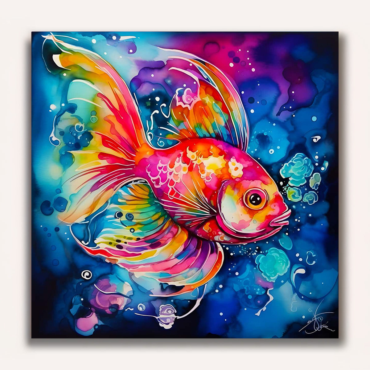 Numbers Goldfish Paint by Numbers - Goldfish Abstract – DIY Paint by Numbers