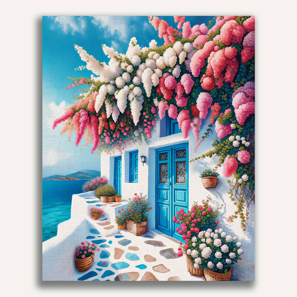 Paint by Numbers - Greek Flower House