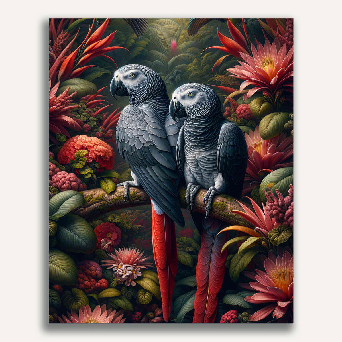 Paint by Numbers - Grey Parrots