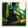 Paint by Numbers - Green train in the forest