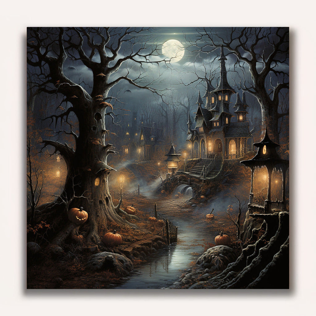 Paint by Numbers - Halloween haunted forest