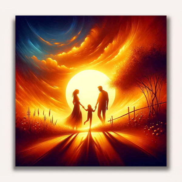Paint by Numbers - Happy Family Sunset