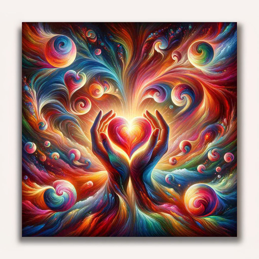 Paint by Numbers - heart swirl of colors