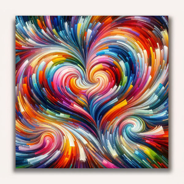 Paint by Numbers - Hearts Colorful and Abstract
