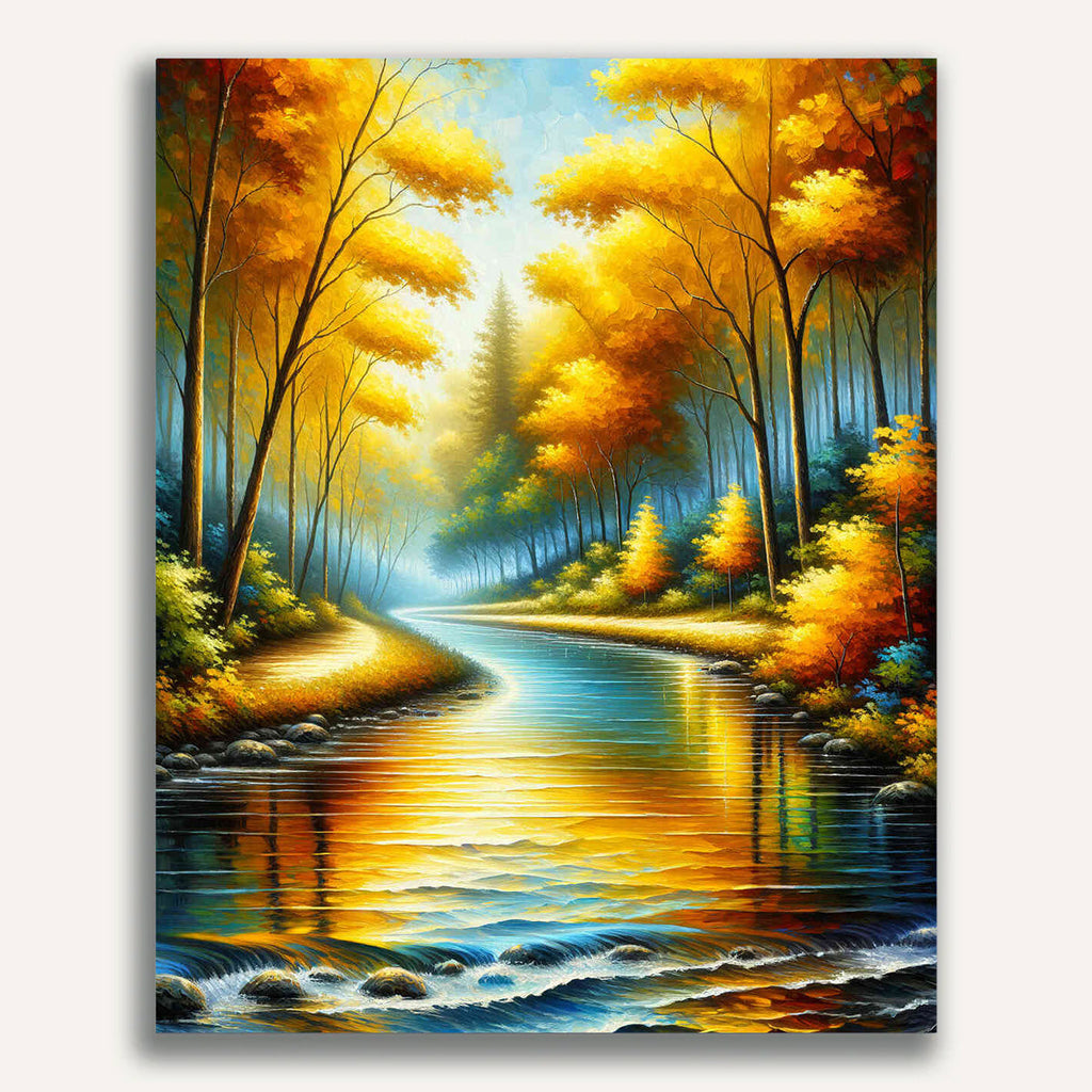 Paint by Numbers - Autumn impression, river