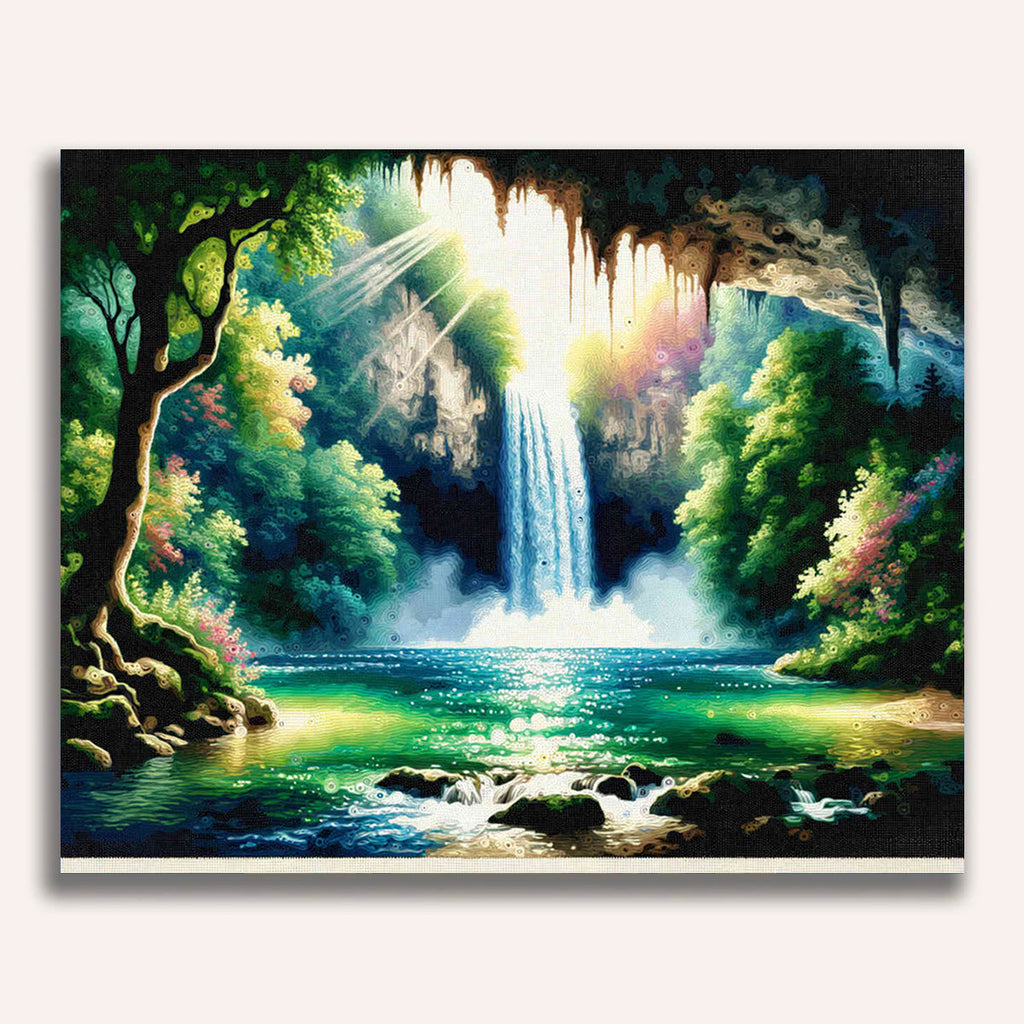 Paint by Numbers - Cave with waterfall