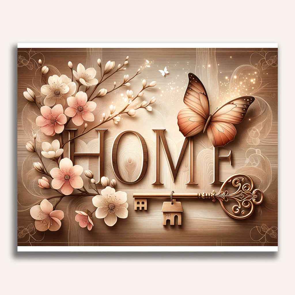 Paint by Numbers - Home Wood with Key