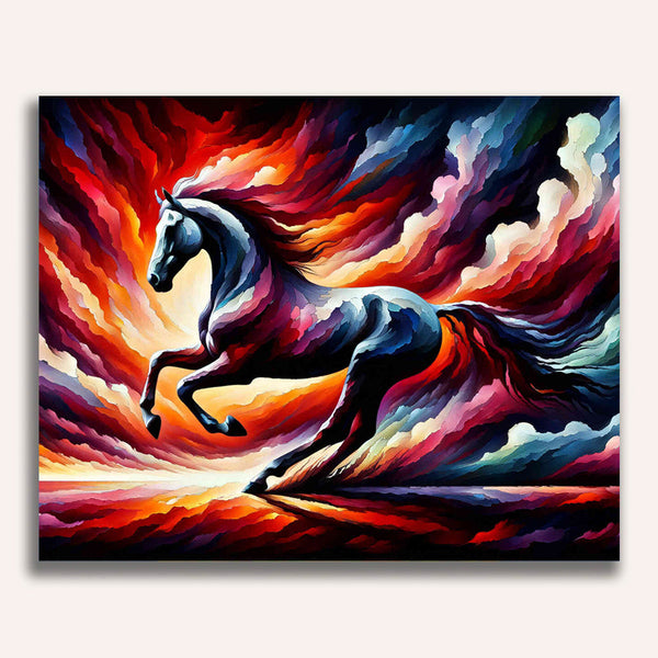 Paint by Numbers - Horse, abstract sky