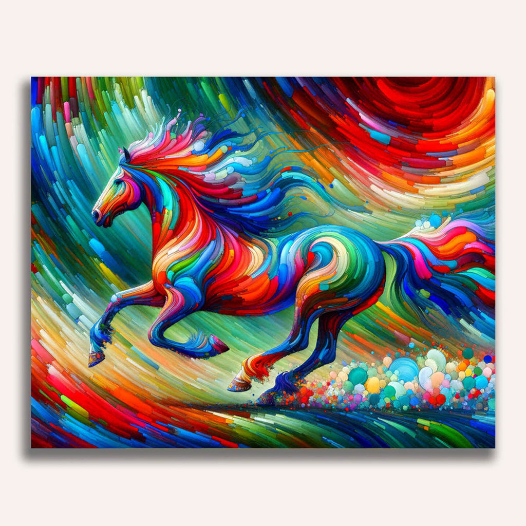 Paint by Numbers - Horse, colorful and abstract