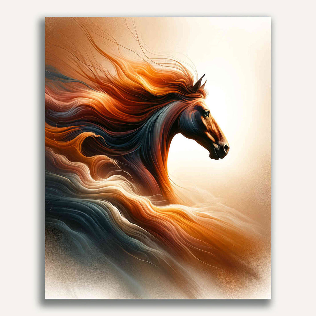 Paint by Numbers - Horse with Waving Mag