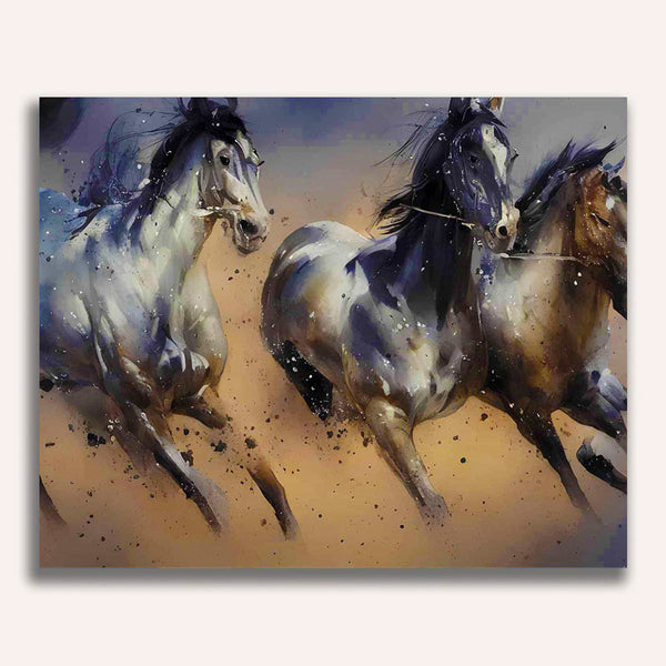 Paint by Numbers - Horses at a gallop