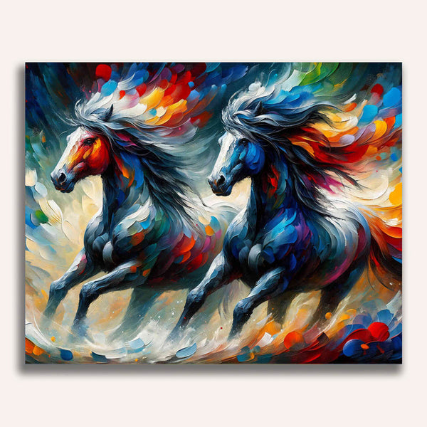 Paint by Numbers - Horses in the wind
