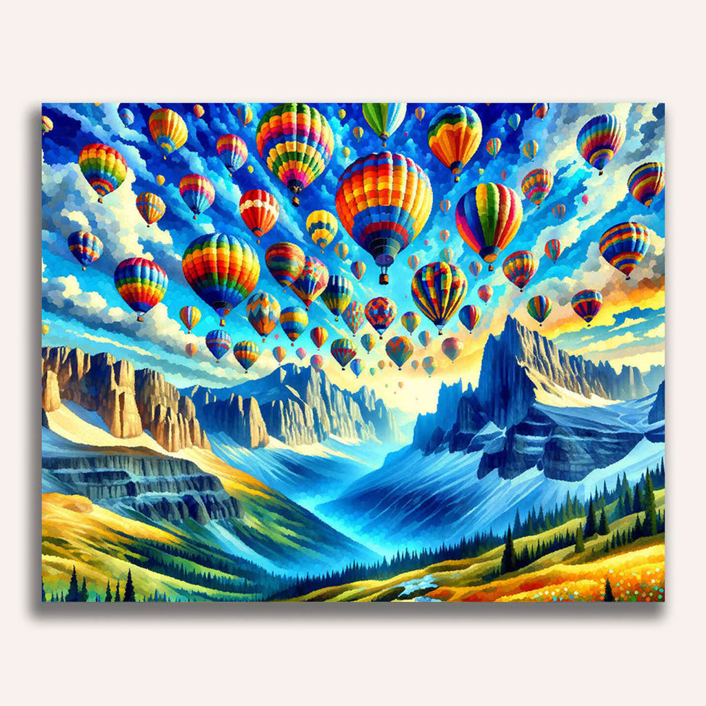Paint by Numbers - Hot air balloon, Colorful