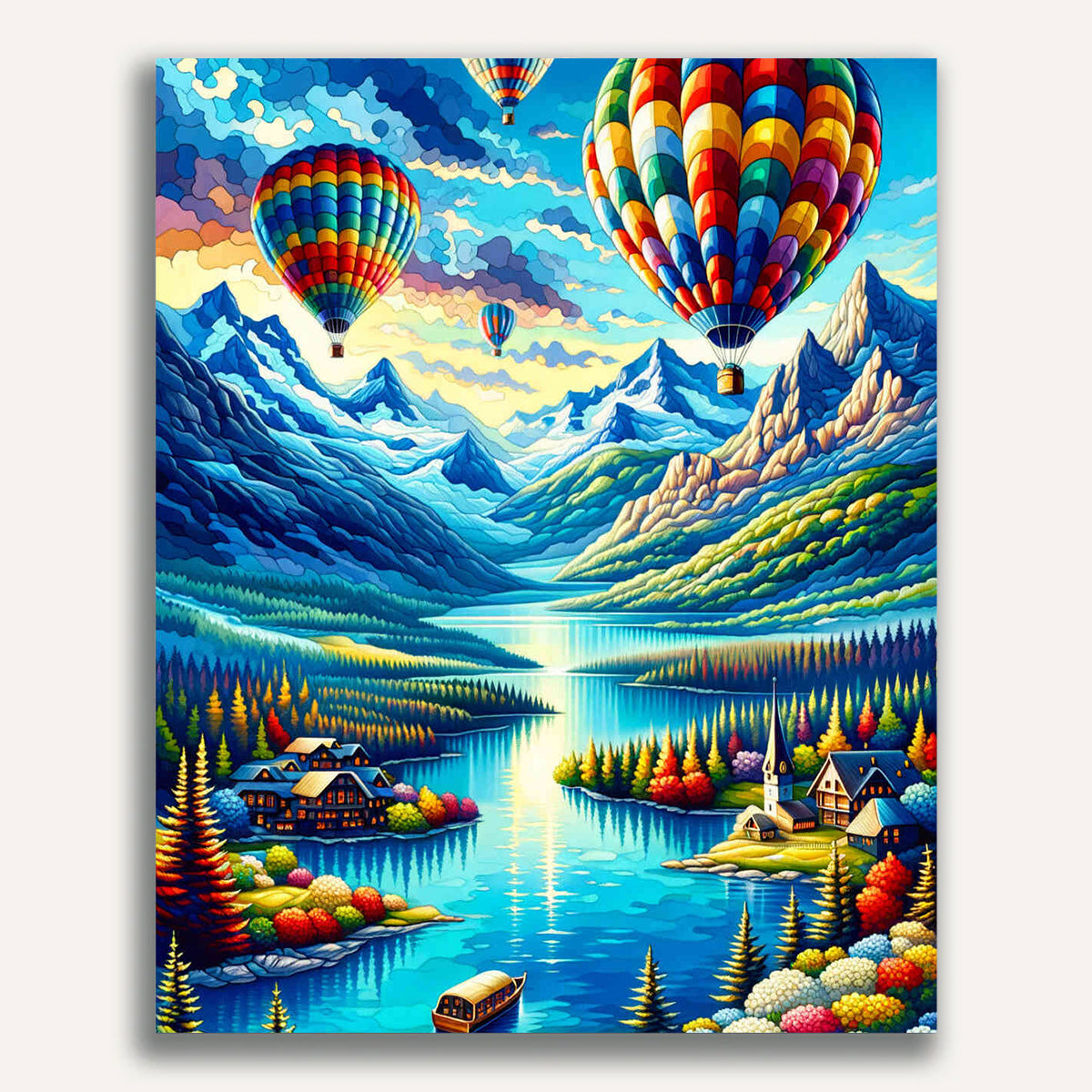 Paint by Numbers - Hot Air Balloons in the Mountains