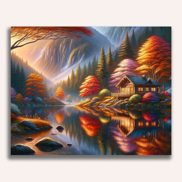 Paint by Numbers - House on the edge of the mountain