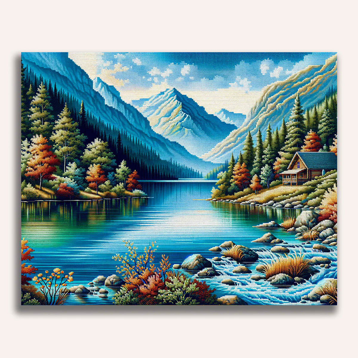 Paint by Numbers - House on the mountain lake